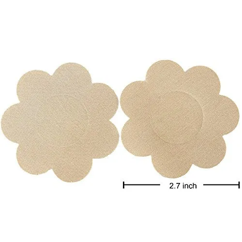 30 Pairs Nipple Breast Covers, Sexy Breast Pasties Adhesive Bra Disposable with 3 Round Beige