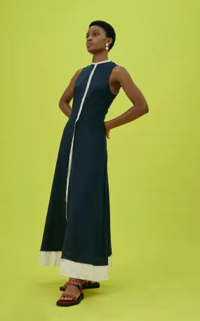 ABIOLA OLUSOLA Xemi Navy Blue Sleeveless Dress