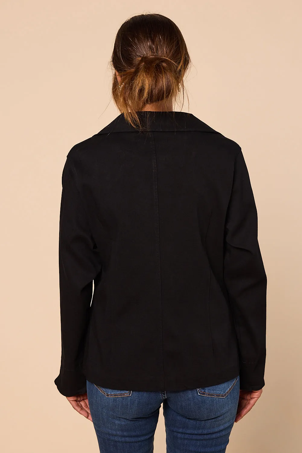 Adrift Ponte Blazer in Black