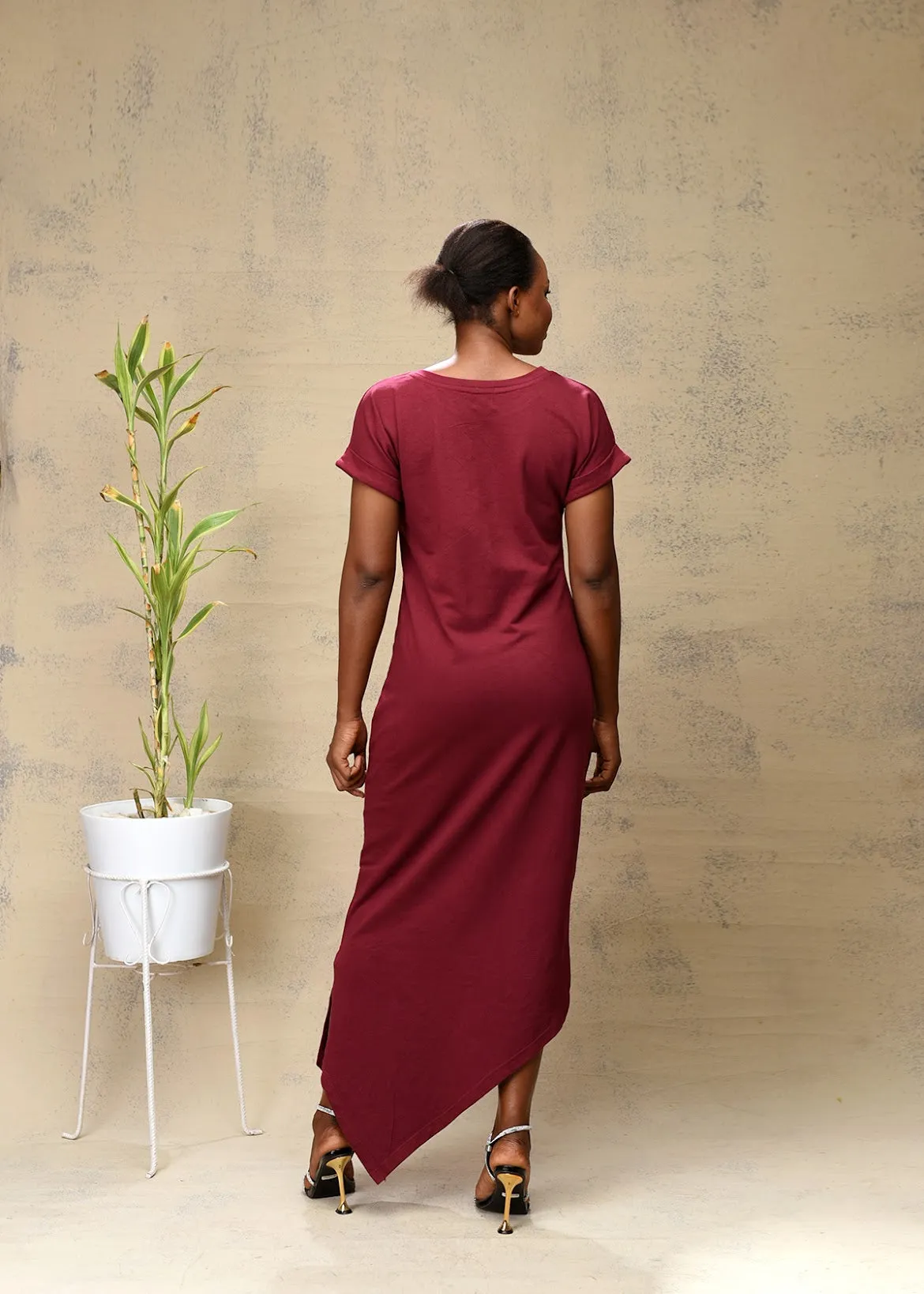 AIMAS Iyawo Maxi T-Shirt Dress with Beaded Details