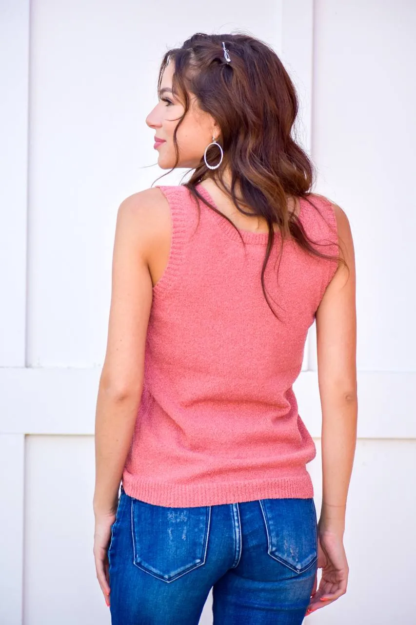 Alone Comes Mauve Knit Top