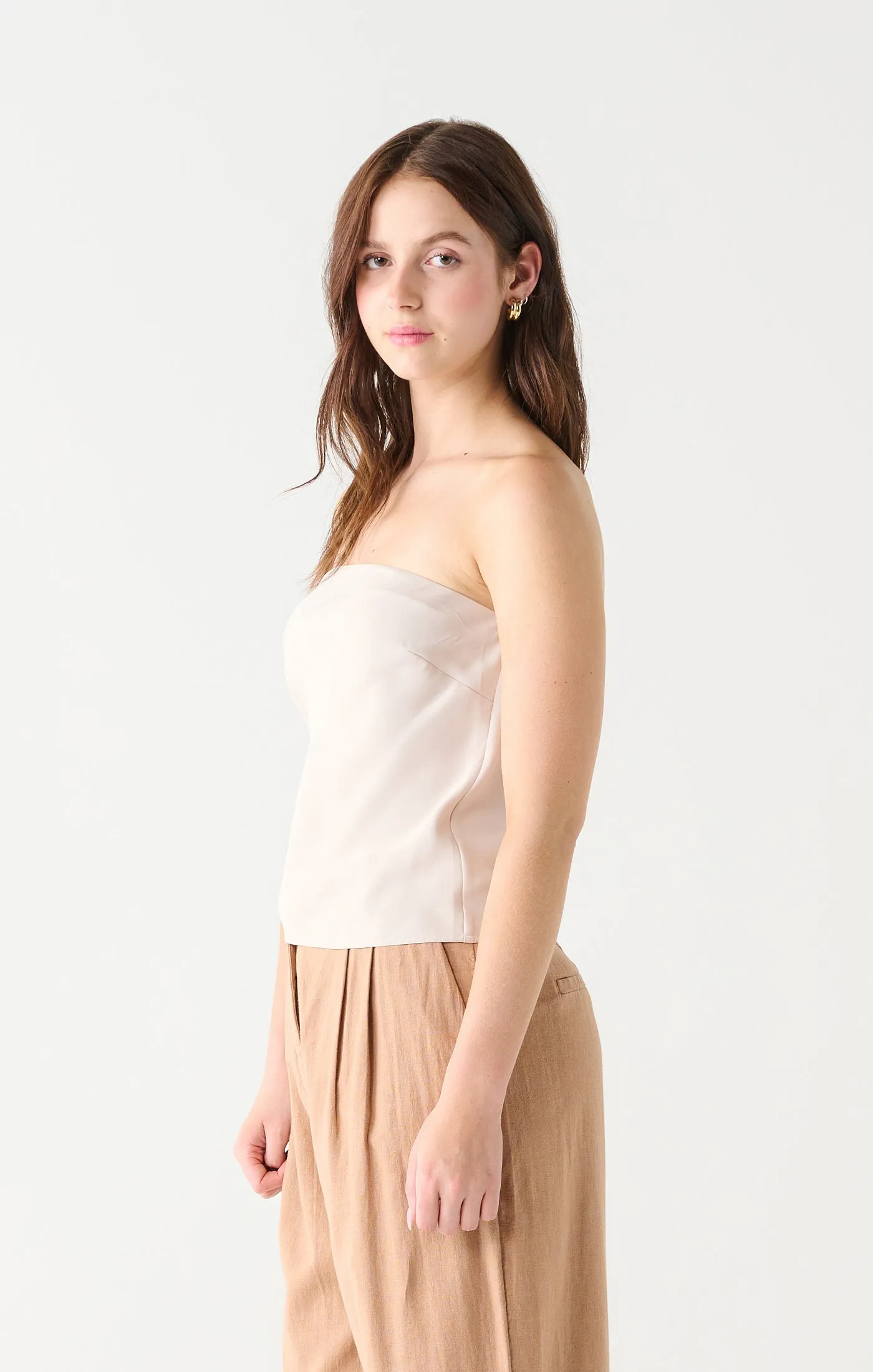 Amanda Strapless Satin Top