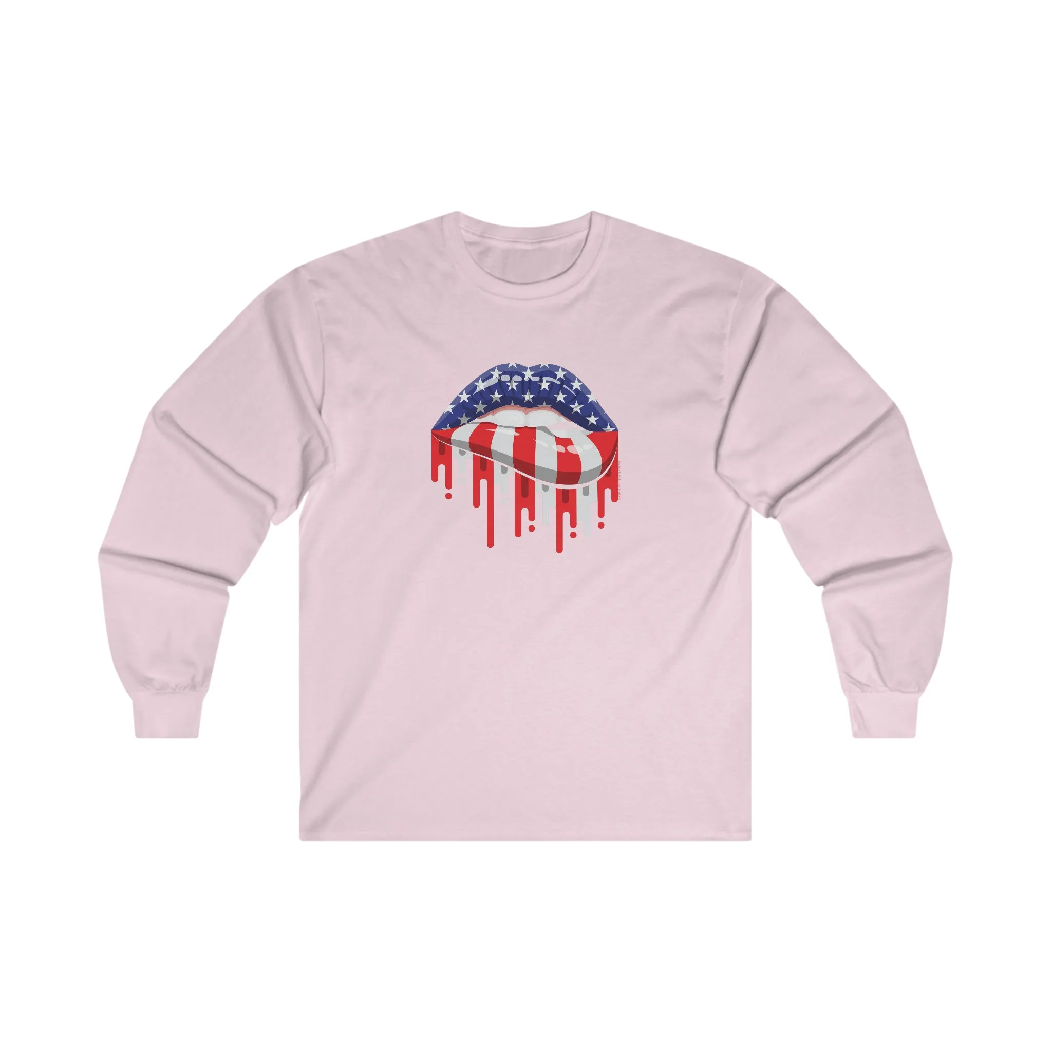 American Flag Lips Long Sleeve Tee