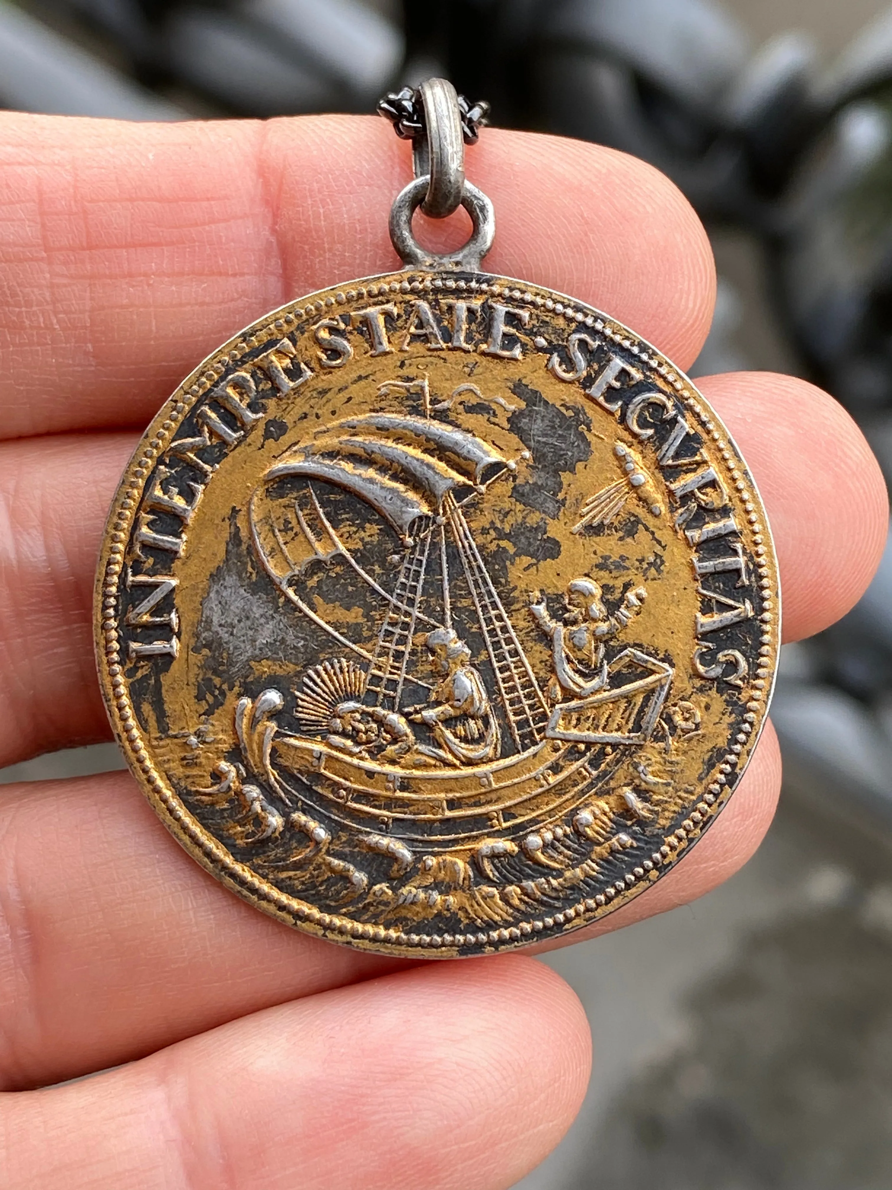 Antique French Saint George Medal Pendant