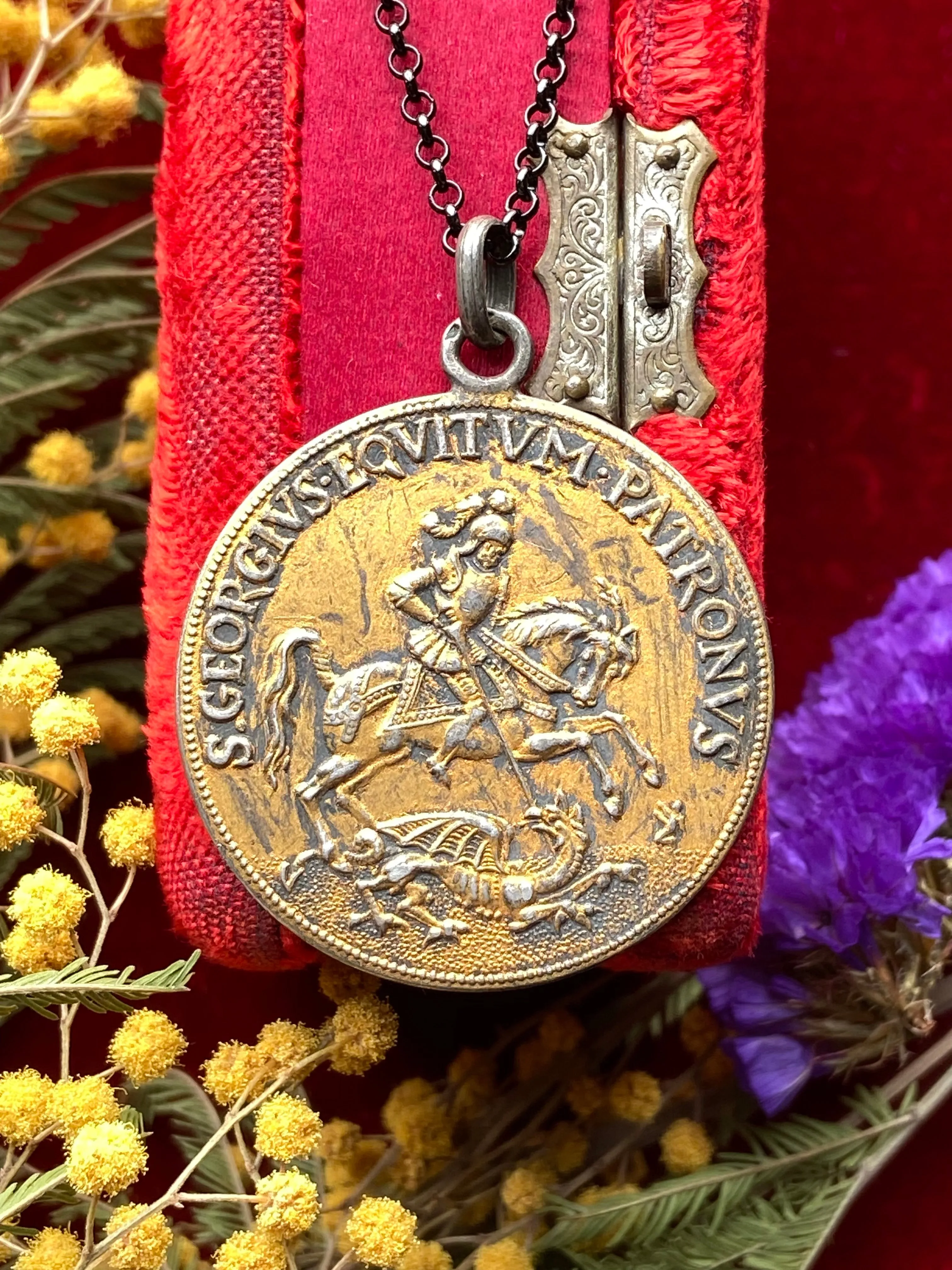 Antique French Saint George Medal Pendant