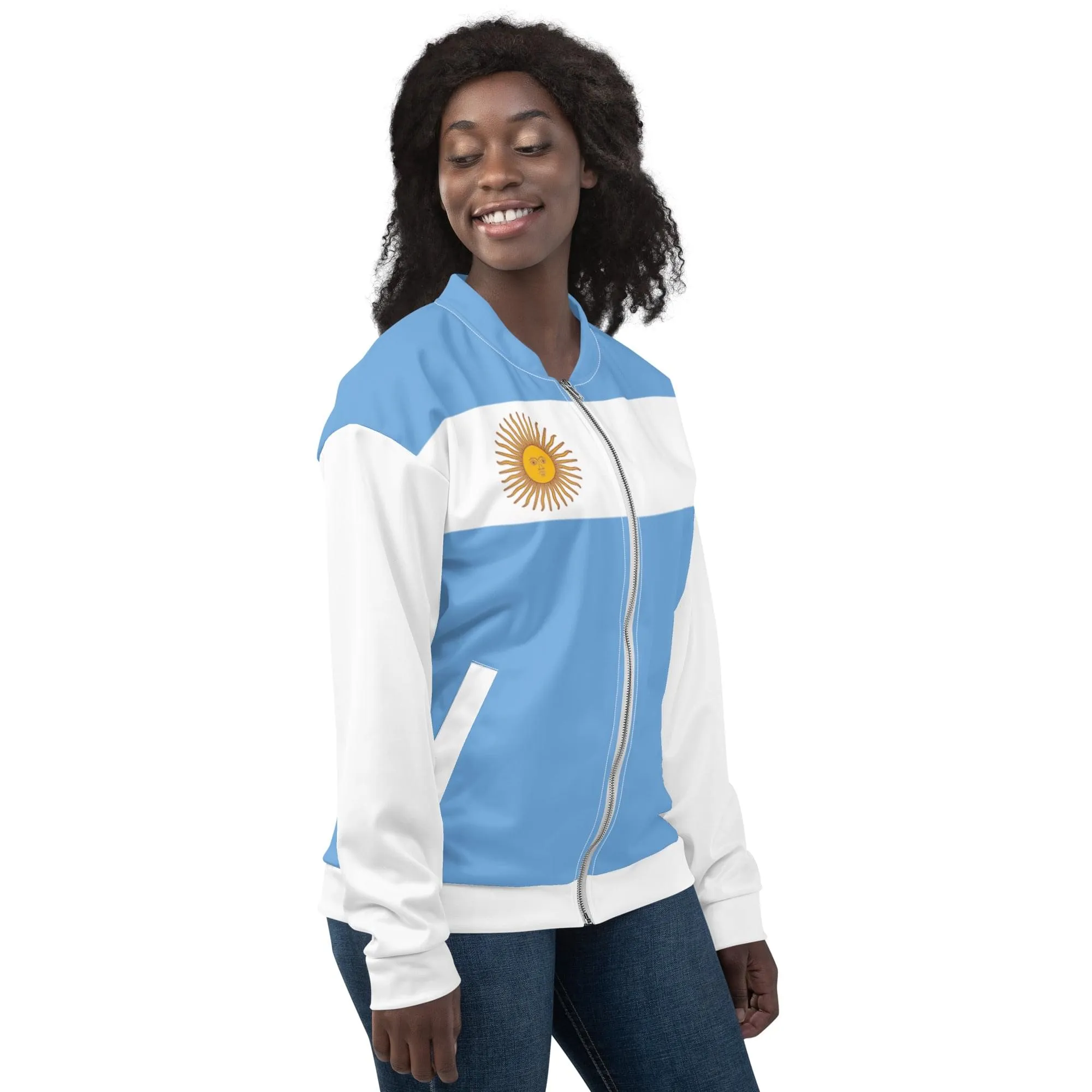 Argentina Flag Bomber Jacket / Unisex Argentina Clothing Style