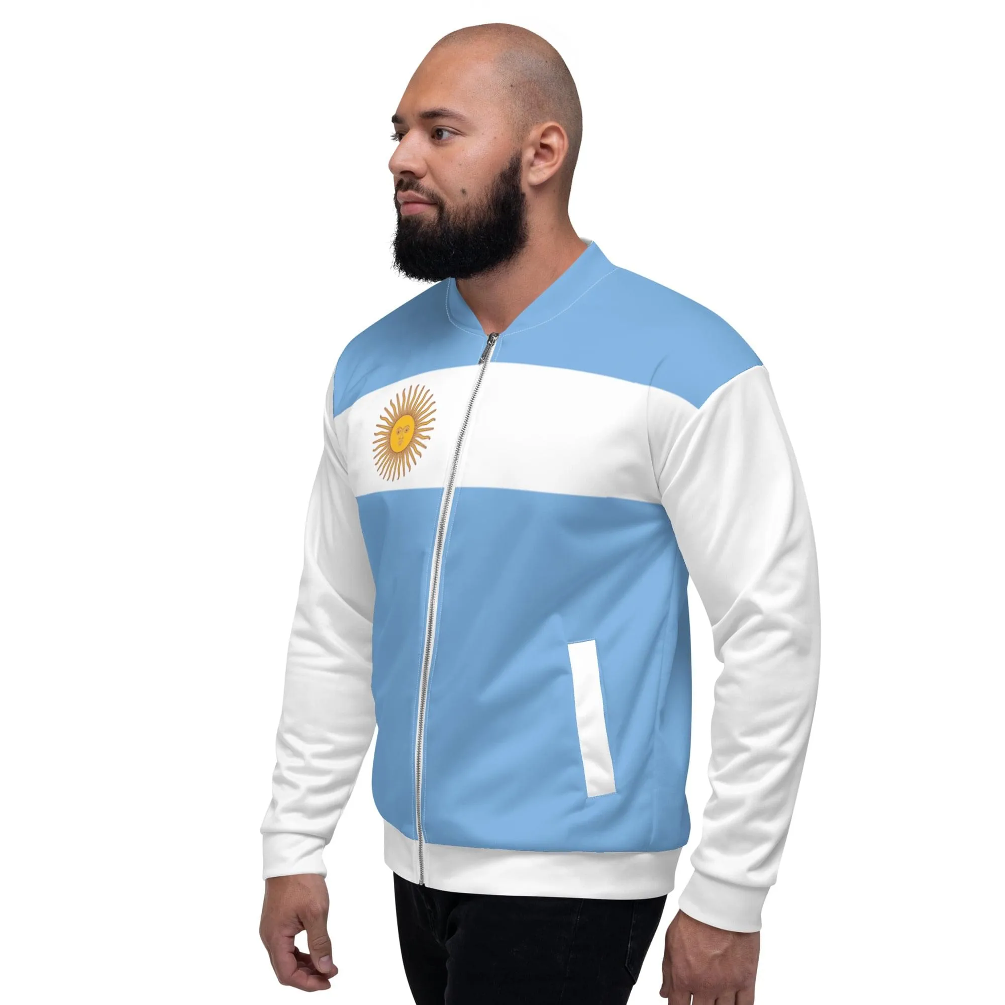 Argentina Flag Bomber Jacket / Unisex Argentina Clothing Style