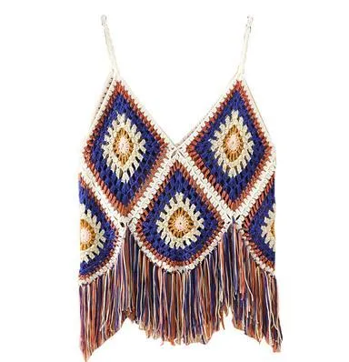 AshoreShop Tropical Islander Crochet Sexy Swim Top