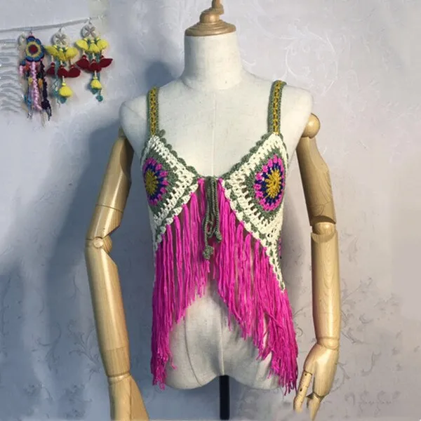 AshoreShop Tropical Islander Crochet Sexy Swim Top