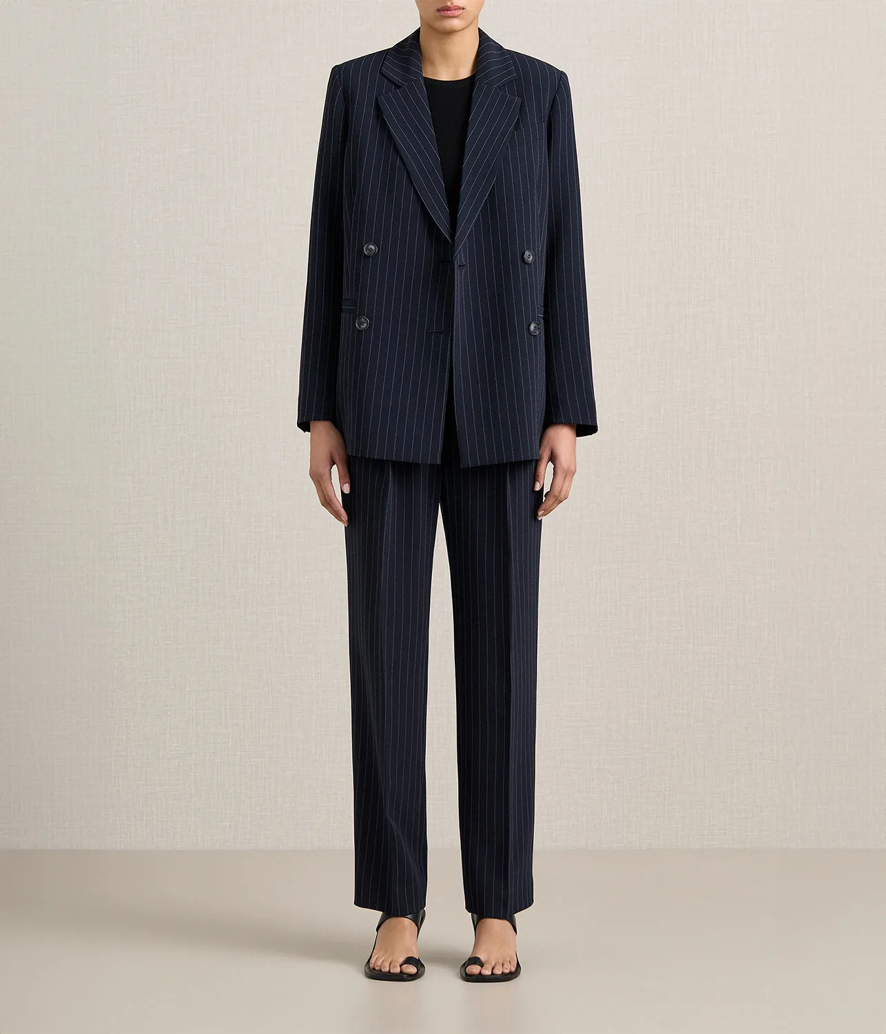 BELEN PINTRIPE BLAZER- MIDNIGHT