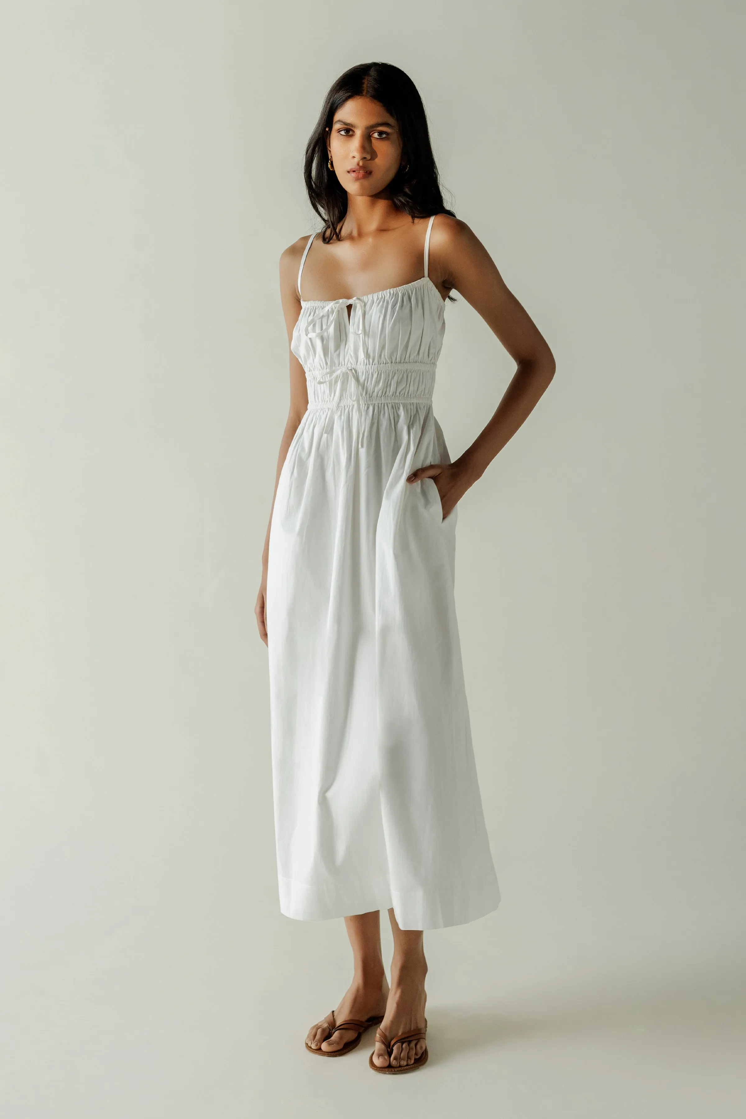 Bella Midi Dress - White