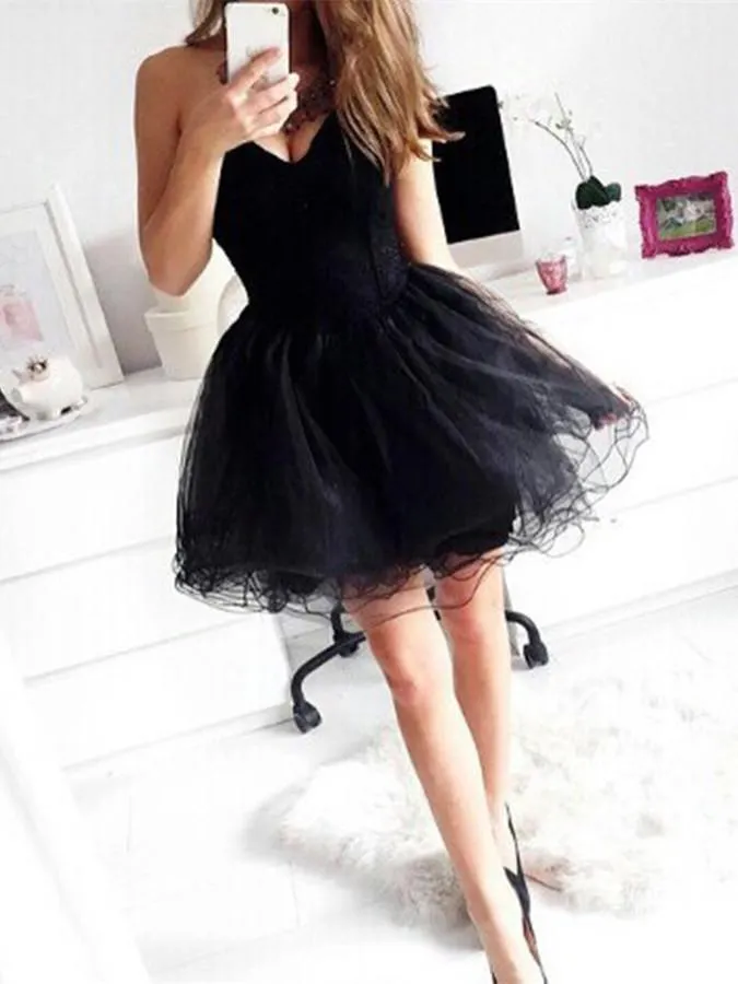 Black Short Prom Dresses, Short Black Homecoming Dresses/ Graduation Dresses