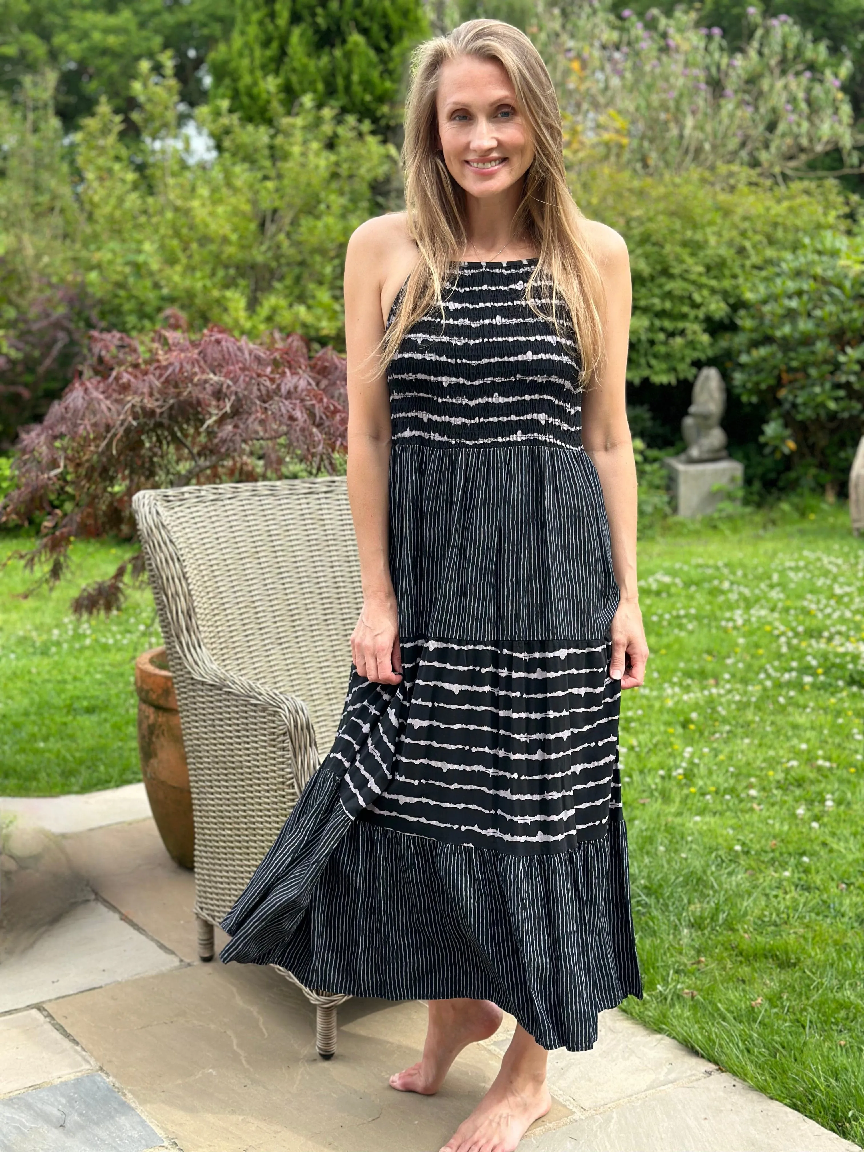 Black Striped Sundress