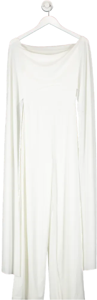 Club L White Essence Wide Leg Jumpsuit UK 8