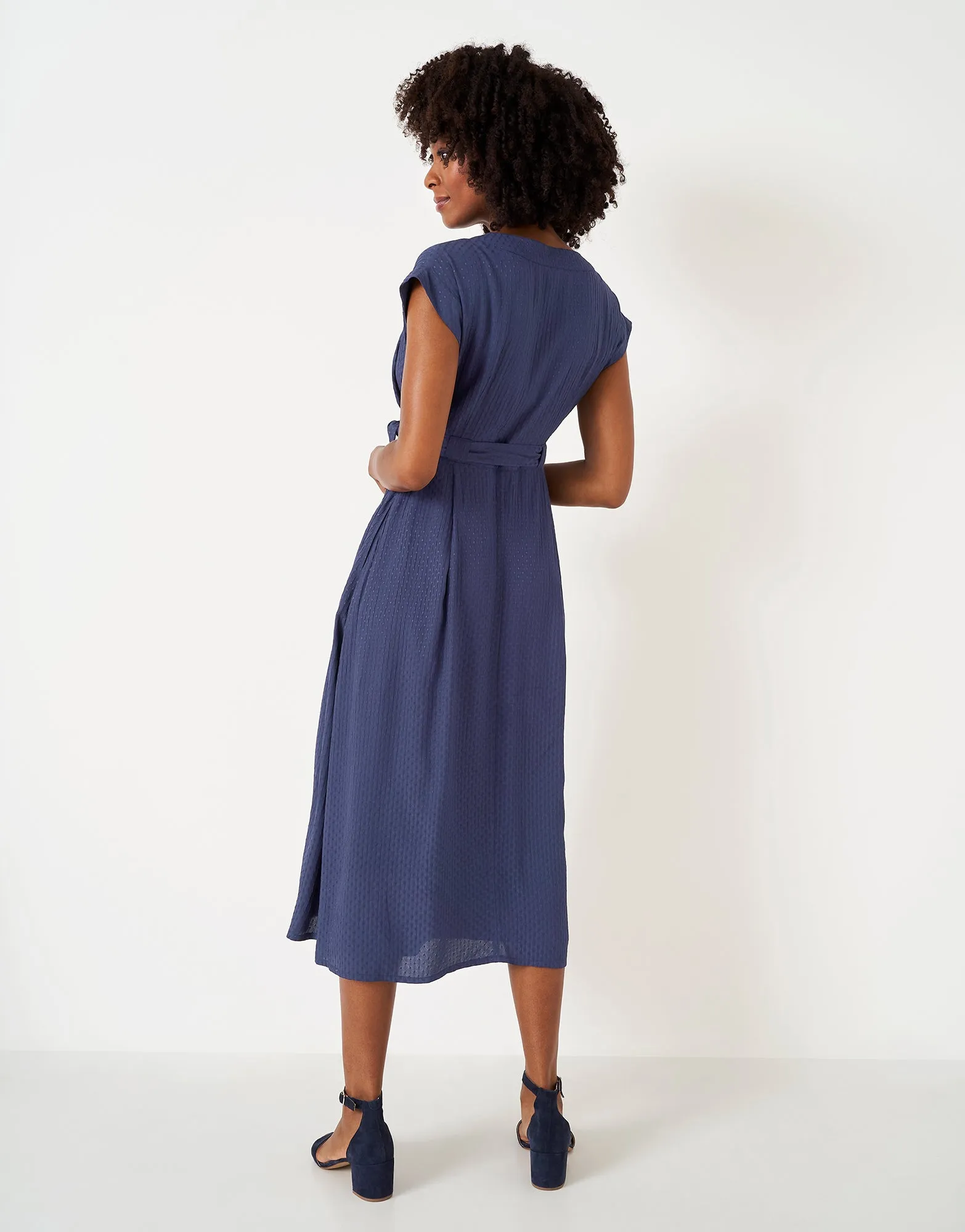 Crew Clothing - Gemma Plain Wrap Dress - Navy