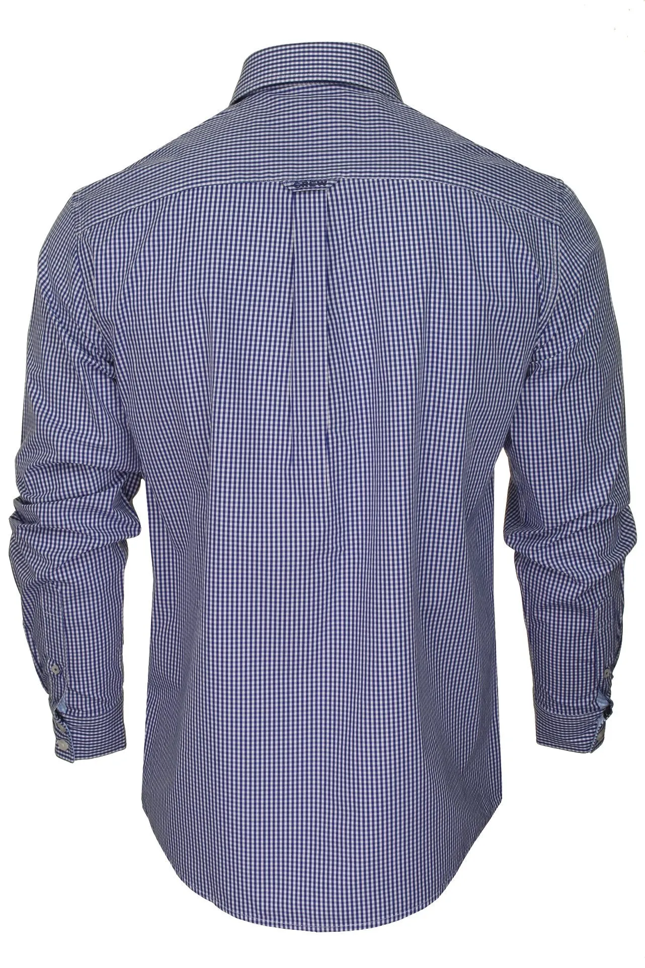 Crew Clothing Mens Check Poplin Shirt 'Classic Micro Gingham' - Long Sleeved