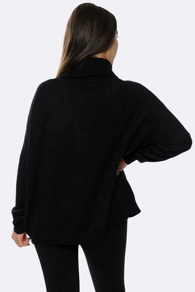 Diamante Hem Plain Ribbed Jumper