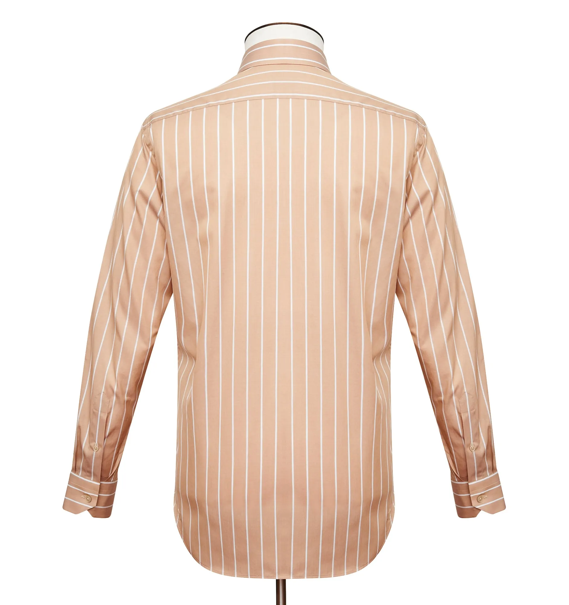 Ecru Wide Pinstripe Point Collar Shirt