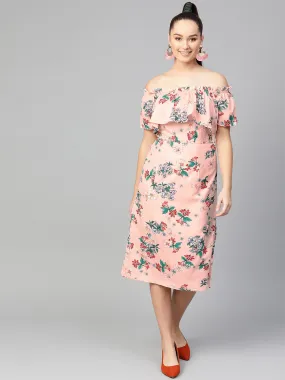 Floral Off-Shoulder Midi Dress