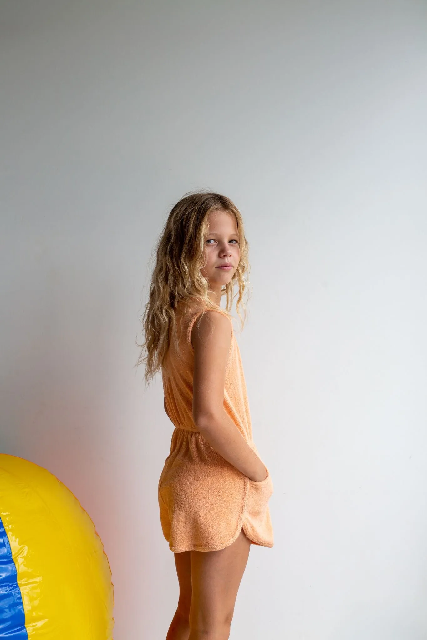 Florrie Terry Jumpsuit, Peach Nougat