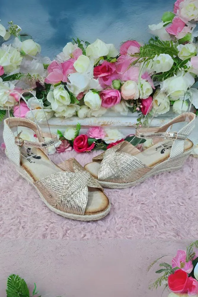 Foil Ankle Strap Comfortable Sandal