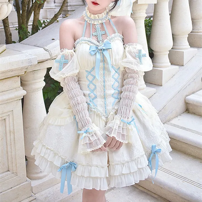 [Full Payment Reservation]Soft Gothic Cross Barbie Doll Halter Lolita Dress SP17397