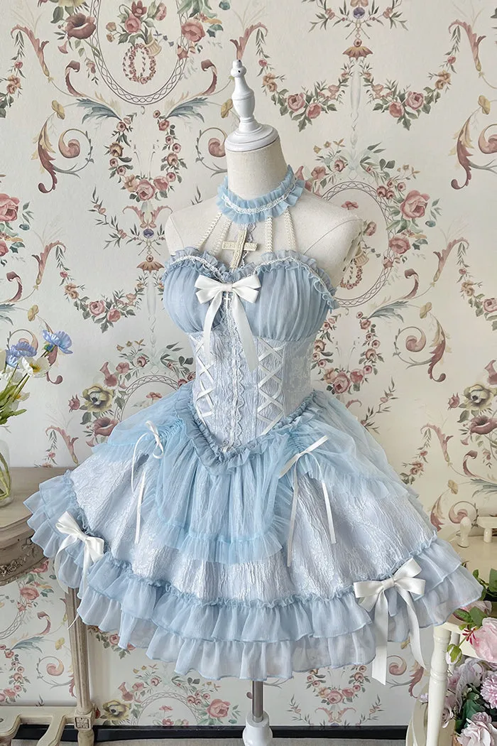 [Full Payment Reservation]Soft Gothic Cross Barbie Doll Halter Lolita Dress SP17397