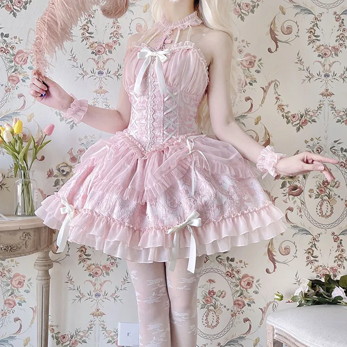 [Full Payment Reservation]Soft Gothic Cross Barbie Doll Halter Lolita Dress SP17397