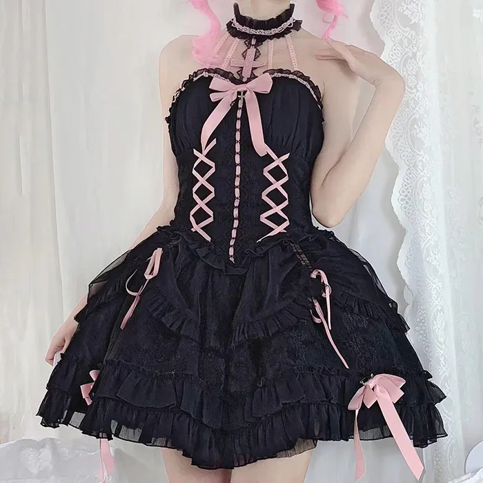 [Full Payment Reservation]Soft Gothic Cross Barbie Doll Halter Lolita Dress SP17397