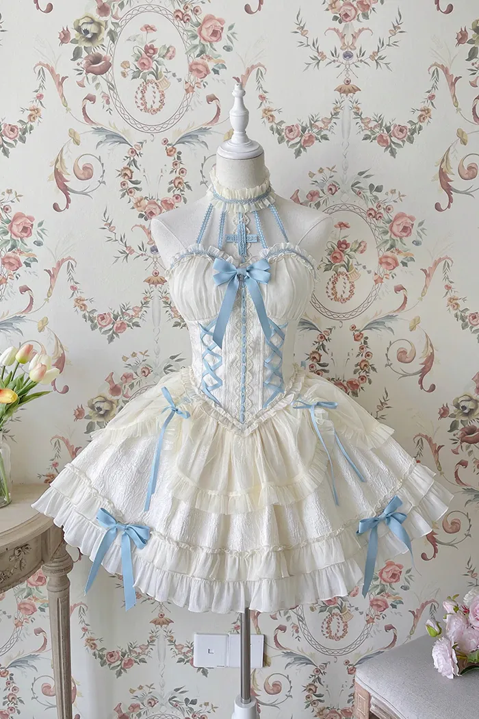 [Full Payment Reservation]Soft Gothic Cross Barbie Doll Halter Lolita Dress SP17397