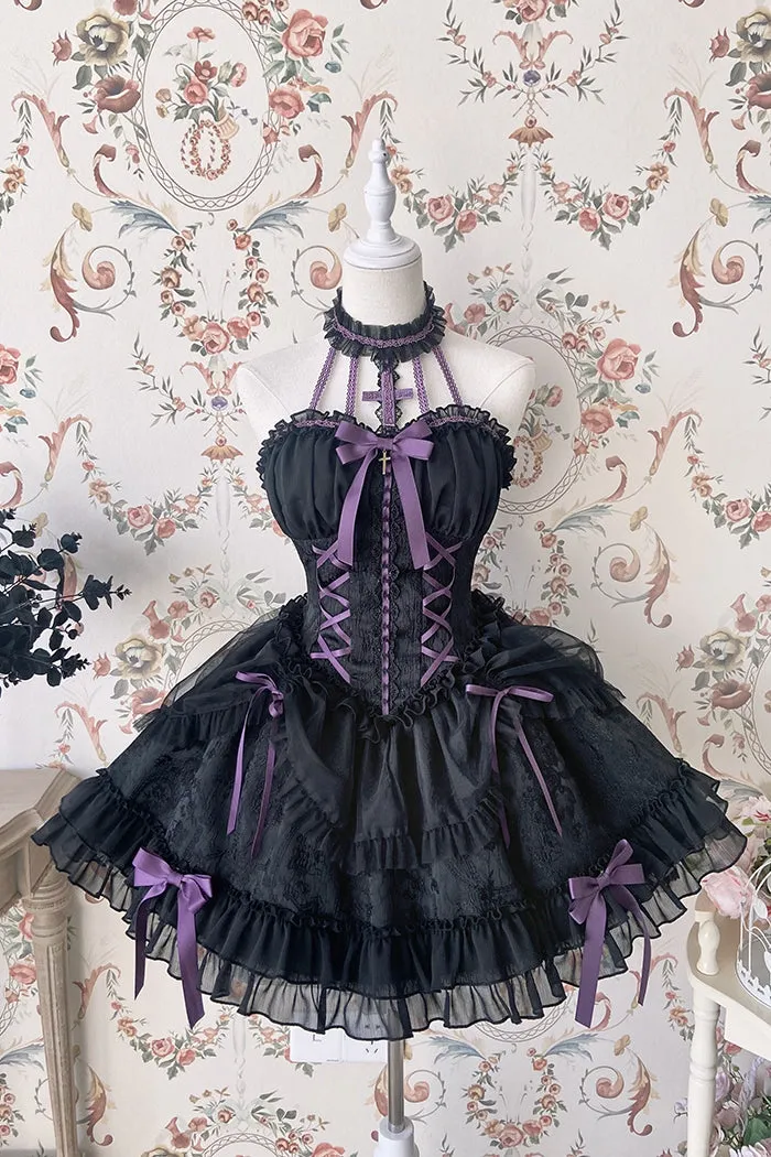 [Full Payment Reservation]Soft Gothic Cross Barbie Doll Halter Lolita Dress SP17397