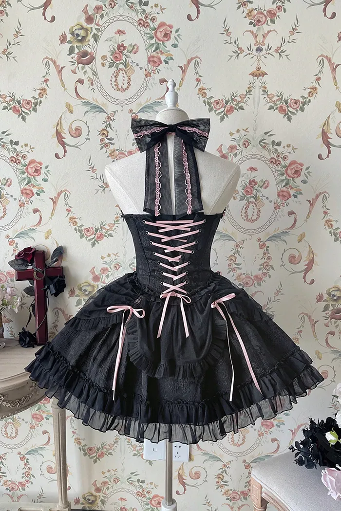 [Full Payment Reservation]Soft Gothic Cross Barbie Doll Halter Lolita Dress SP17397