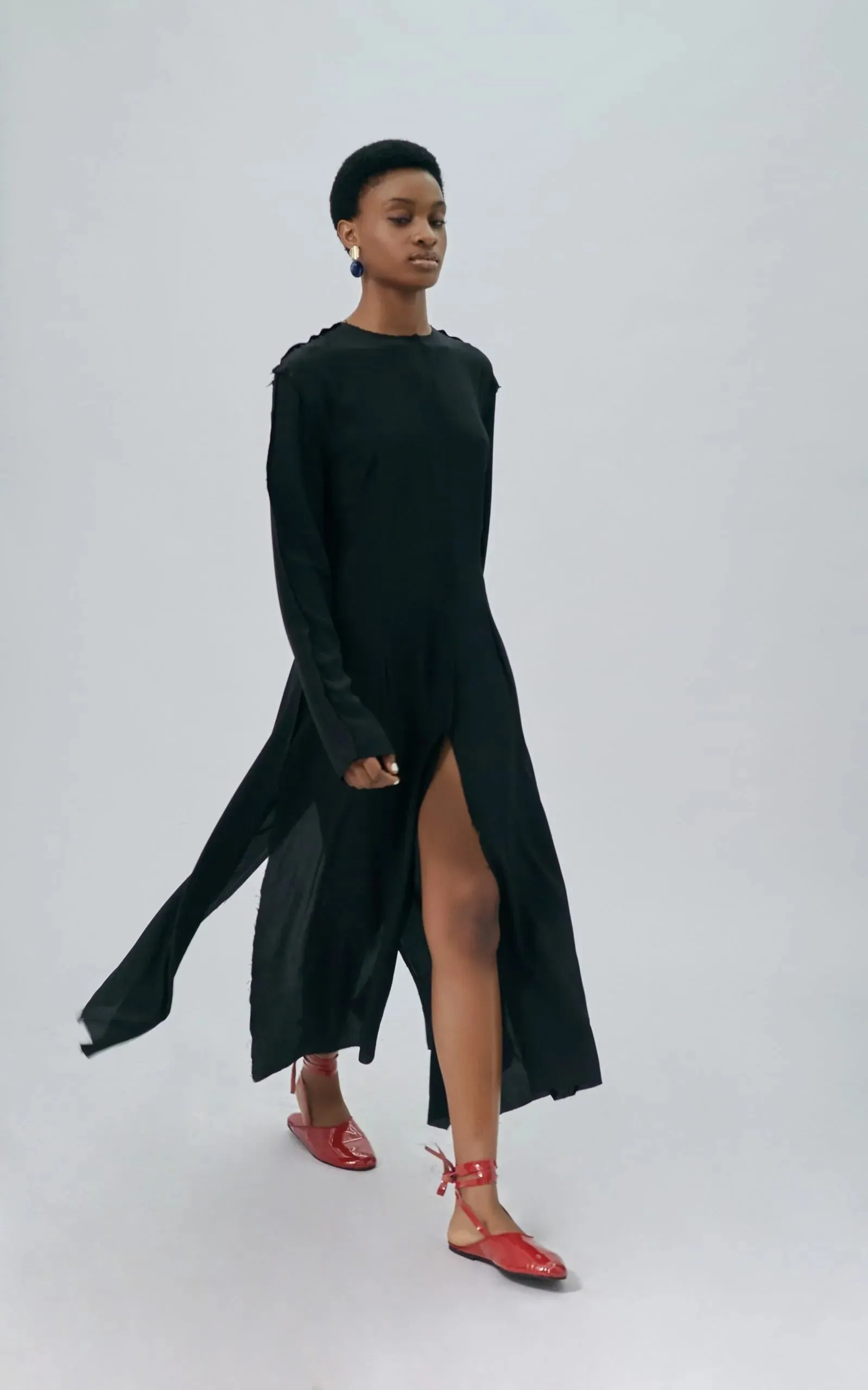 Gaeb Black Silk Crepe Dress