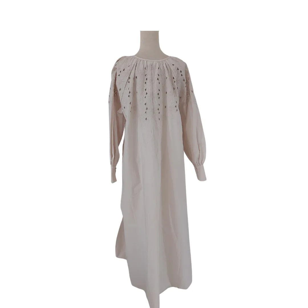 H&M Beige Embroidered Long Tunic | Pre Loved |