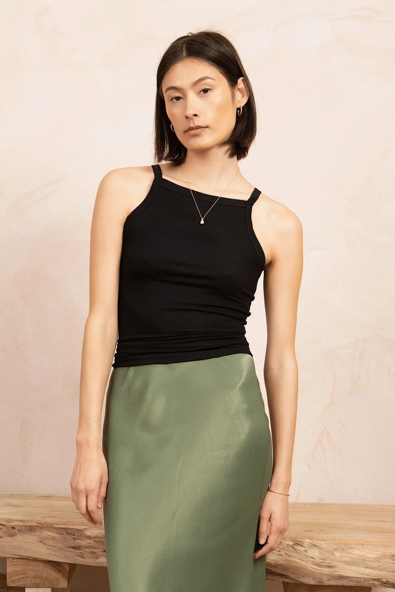 High Neck TENCEL Tank | Multiple Colours