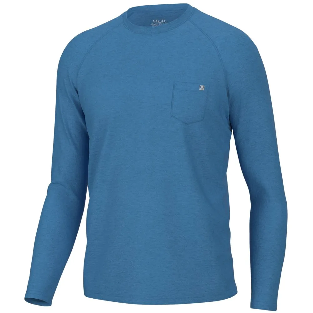 'Huk' Men's Waypoint Crew Neck - Azure Blue