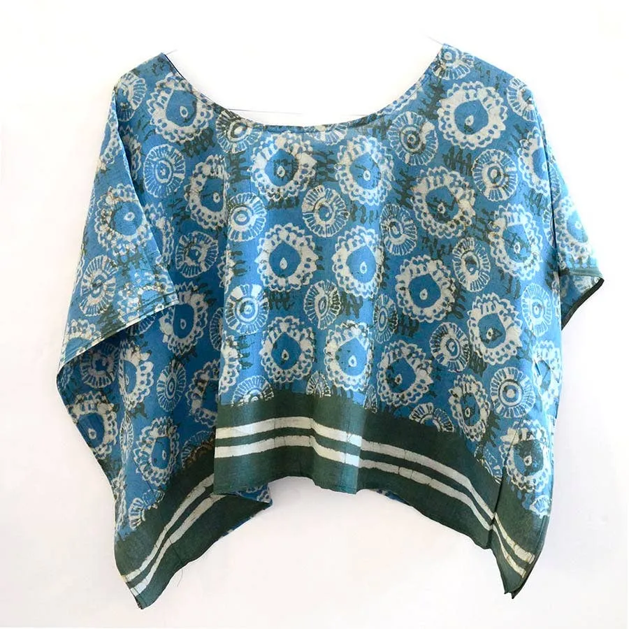 Ichcha - Light Blue Cotton Silk Croptop Clothing Women Teens - Jasper