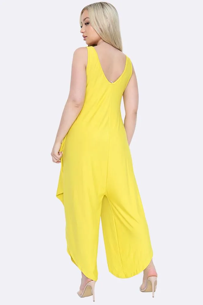 Italian Double V Neck Hareem Jumpsuit