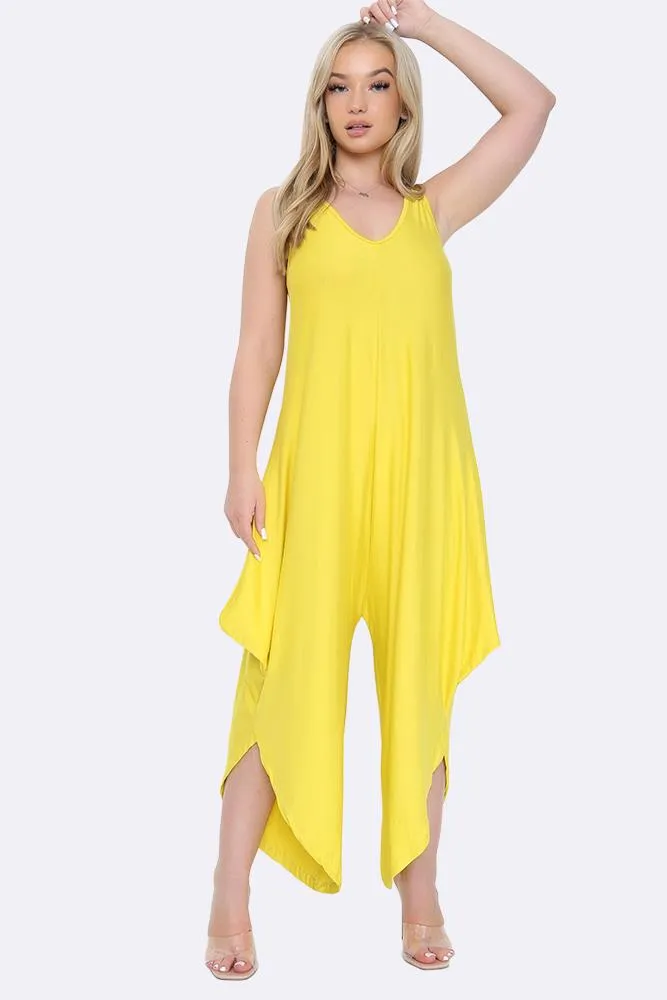 Italian Double V Neck Hareem Jumpsuit