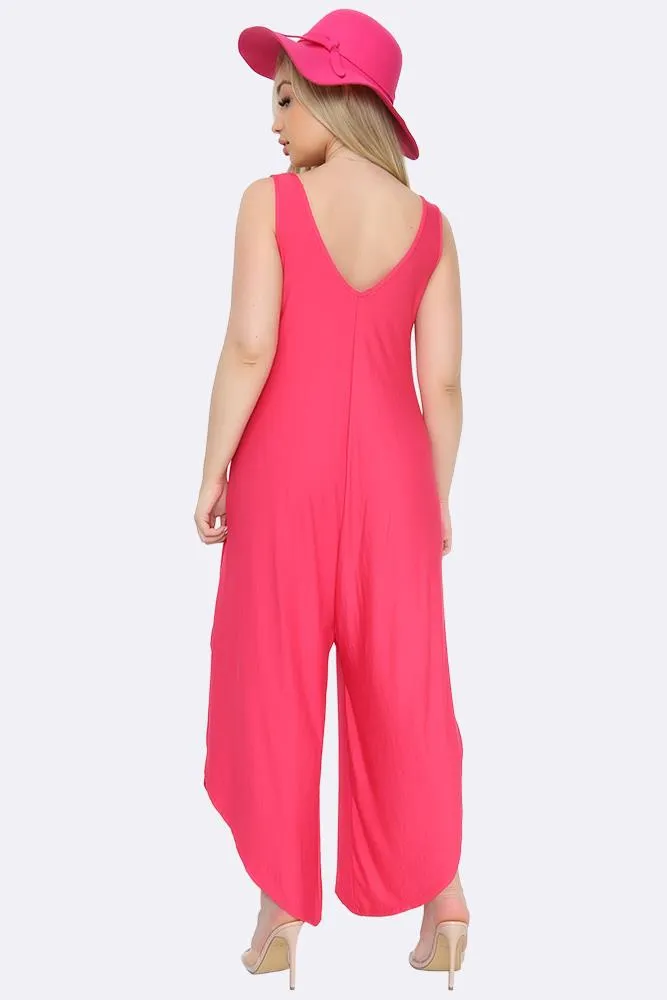 Italian Double V Neck Hareem Jumpsuit