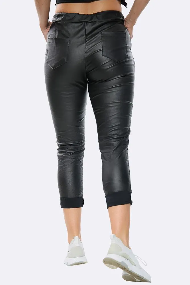 Italian Wet Look Full Length Magic Pant