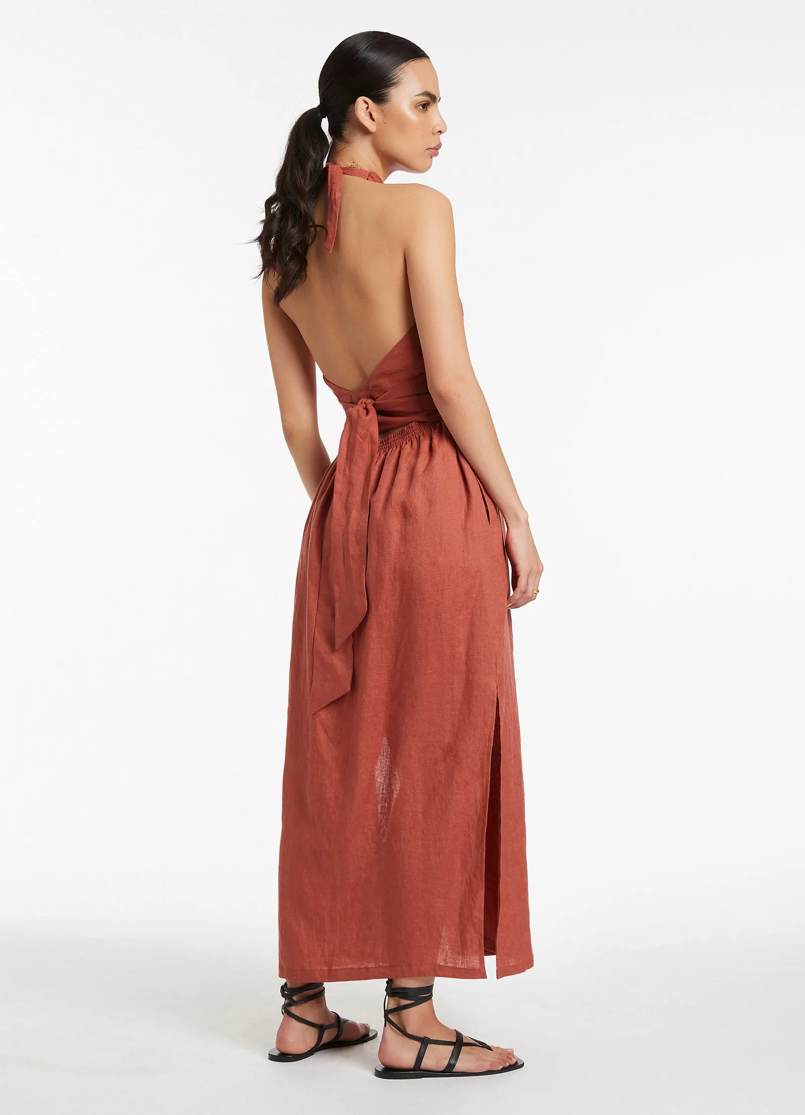 Jetset Wrap Front Dress - Terracotta