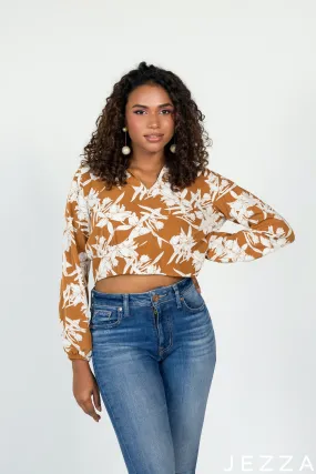 JEZZA Brown Colour Women's Casual Crop Top 42762