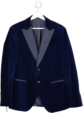 JOOP! Royal Blue Velvet Single Breasted Hilarious Blazer UK M