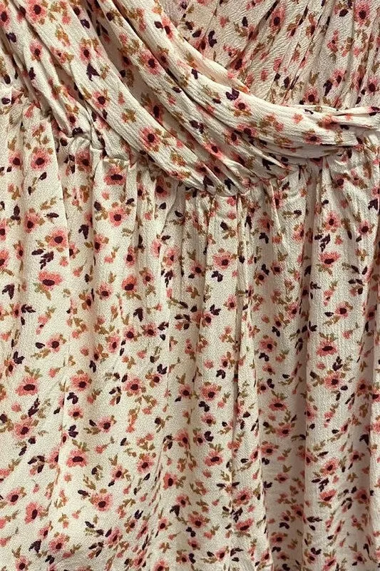 Jr Top - Spaghetti Floral Print - Ivory