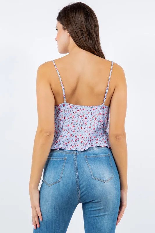 Jr Top - Spaghetti Floral Print