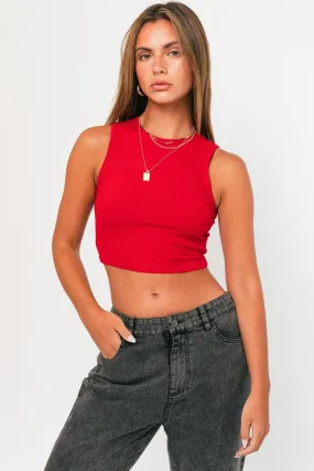 Kallie Round Neck Sleeveless Crop Top