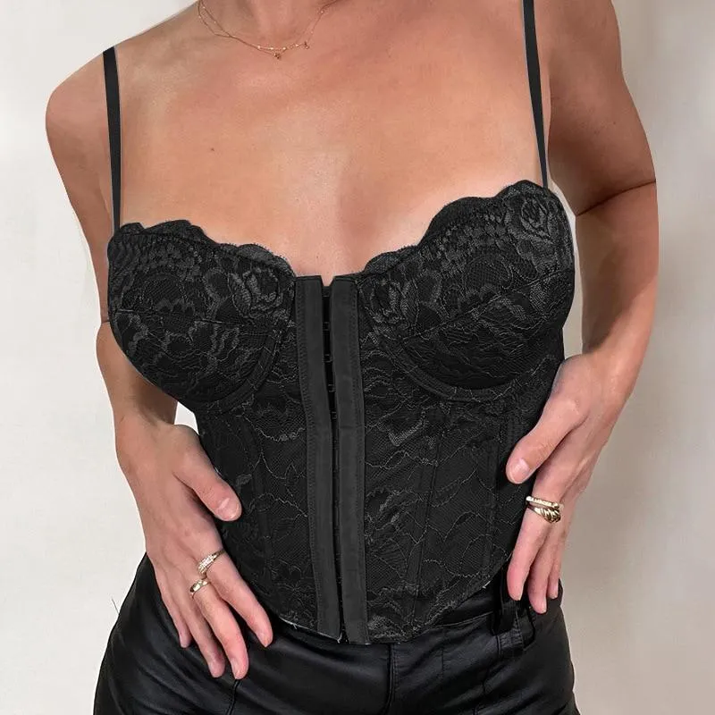 Lace Black Crop Top Corset