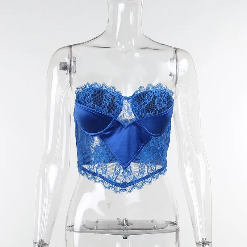 Lace Y2K  Summer Strapless Crop Top Corset 37