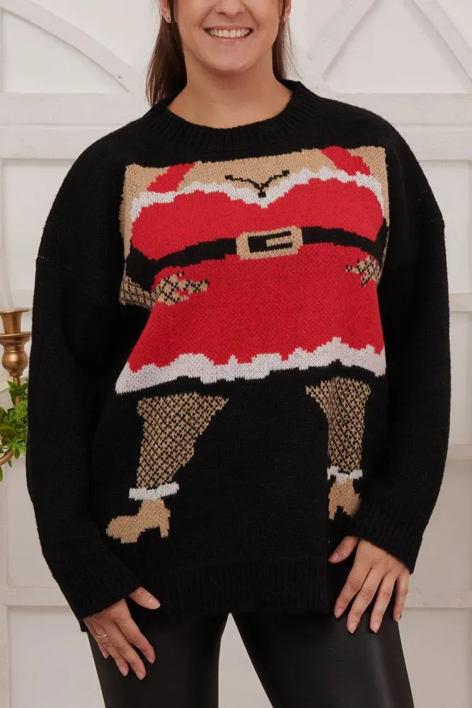 Lady Santa Body Knitted XMAS Jumper